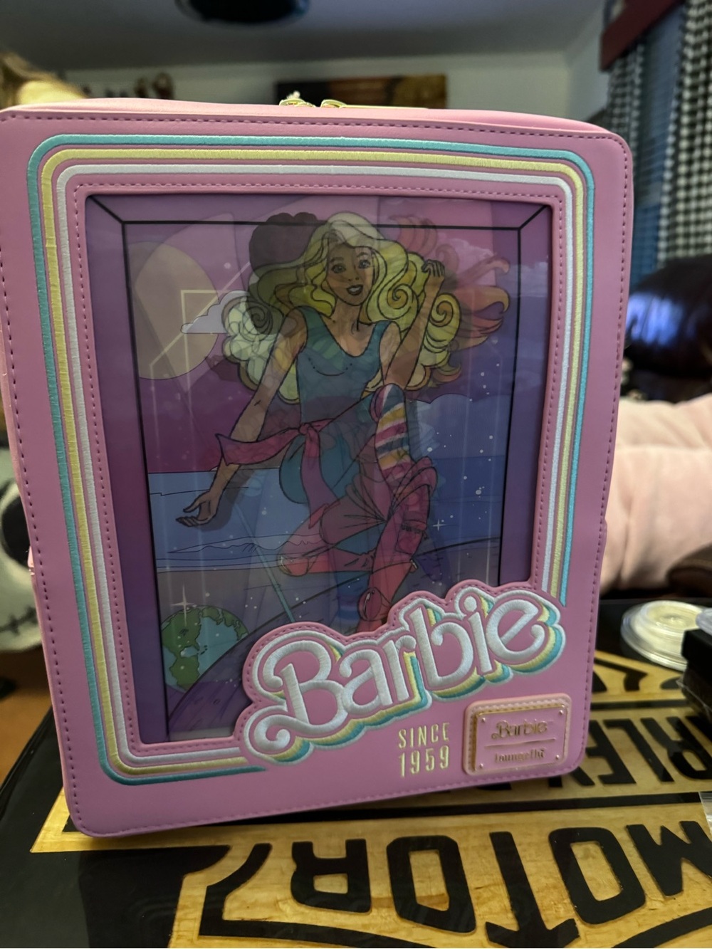Loungefly Pink Barbie Rainbow Accent Display Clutch 65 years